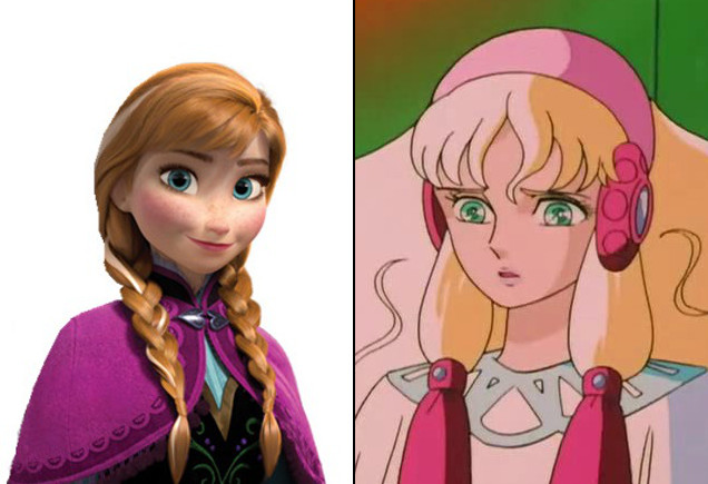 Anna của phim hoạt hình Frozen so sánh với phim hoạt hình anime nhân vật Freya